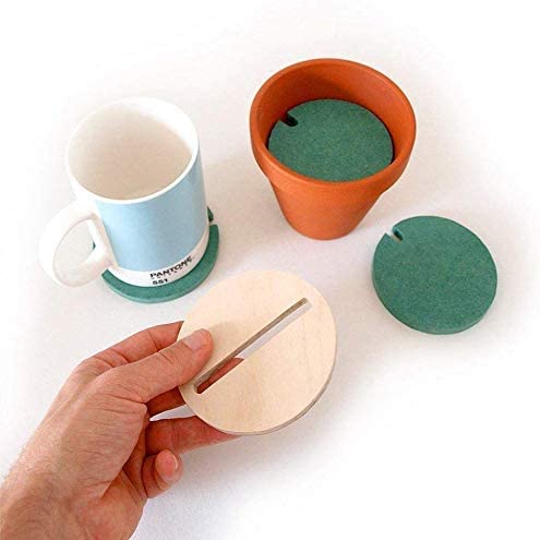 Dubkart Coasters DIY Cactus Potted Coasters with Holder