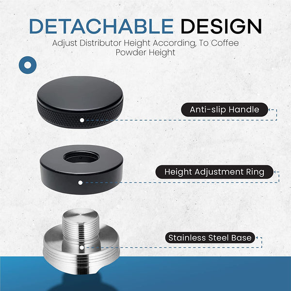 Dubkart Coffee accessories 58mm Professional Coffee Leveler Distributor Tool With Adjustable Depth