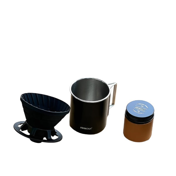 Dubkart Coffee accessories DUBKART Portable Drip Coffee Set for Traveling with 20 Pcs V60 Paper Cone Filters, Collapsible Silicone Dripper LFGB Certified, Easy to Clean