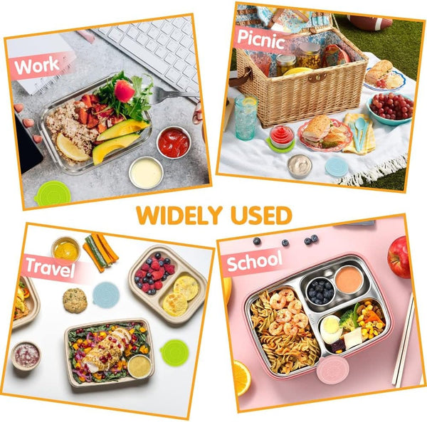 Dubkart Containers & Storage 3 PCS Sauce Salad Dressing Condiments Container Bowl Cups with Lids