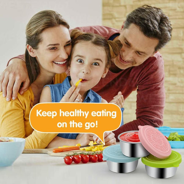 Dubkart Containers & Storage 3 PCS Sauce Salad Dressing Condiments Container Bowl Cups with Lids