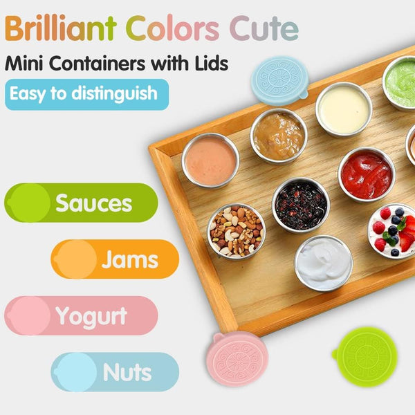 Dubkart Containers & Storage 3 PCS Sauce Salad Dressing Condiments Container Bowl Cups with Lids