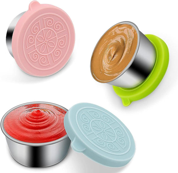 Dubkart Containers & Storage 3 PCS Sauce Salad Dressing Condiments Container Bowl Cups with Lids