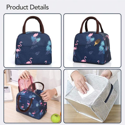 Dubkart Containers & Storage Flamingo Printed Bento Waterproof Insulated Hot Cool Food Lunch Bag
