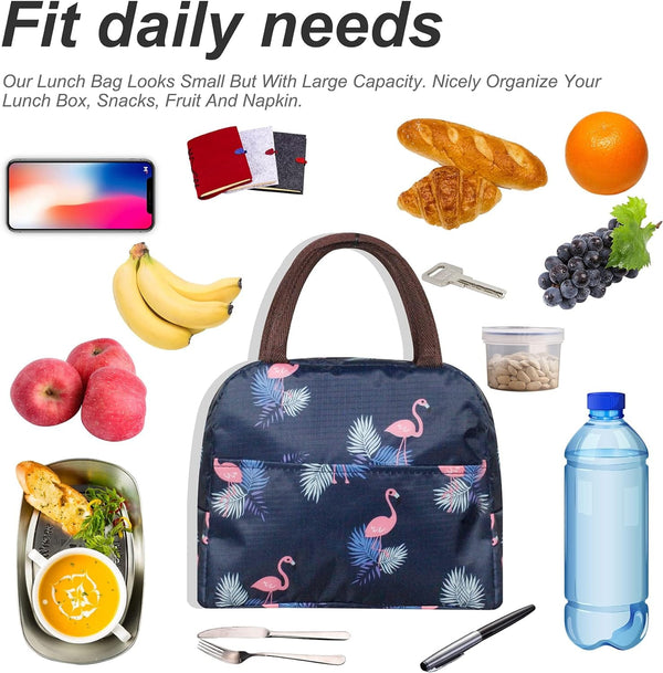 Dubkart Containers & Storage Flamingo Printed Bento Waterproof Insulated Hot Cool Food Lunch Bag