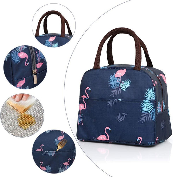Dubkart Containers & Storage Flamingo Printed Bento Waterproof Insulated Hot Cool Food Lunch Bag