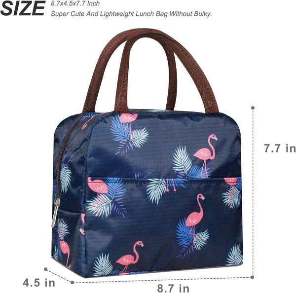 Dubkart Containers & Storage Flamingo Printed Bento Waterproof Insulated Hot Cool Food Lunch Bag
