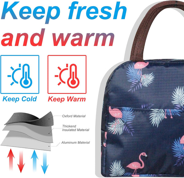Dubkart Containers & Storage Flamingo Printed Bento Waterproof Insulated Hot Cool Food Lunch Bag