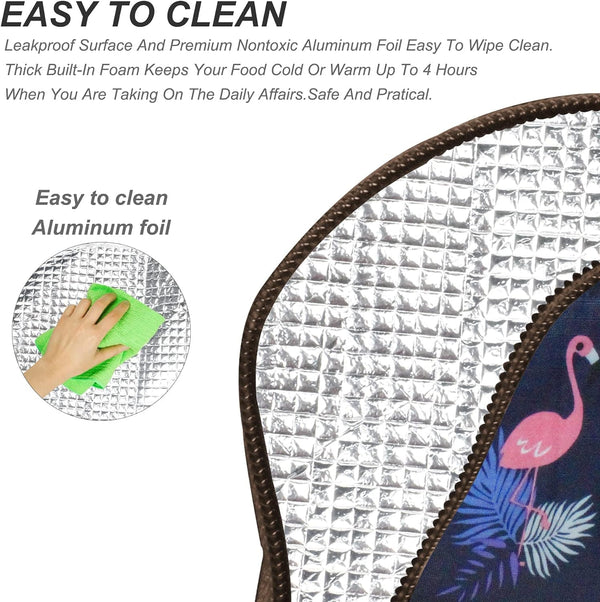 Dubkart Containers & Storage Flamingo Printed Bento Waterproof Insulated Hot Cool Food Lunch Bag