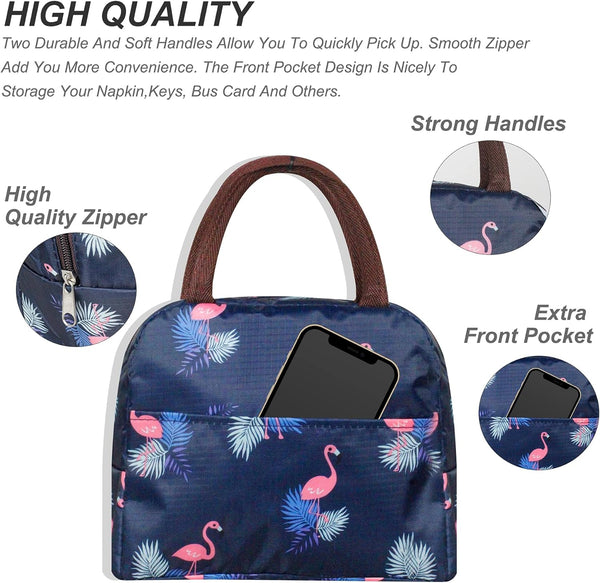 Dubkart Containers & Storage Flamingo Printed Bento Waterproof Insulated Hot Cool Food Lunch Bag