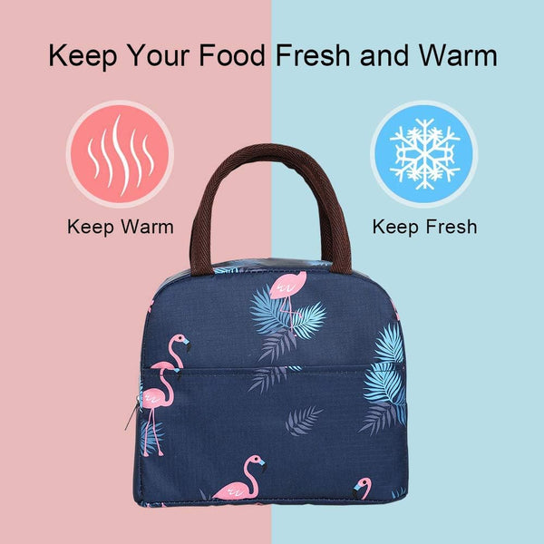 Dubkart Containers & Storage Flamingo Printed Bento Waterproof Insulated Hot Cool Food Lunch Bag