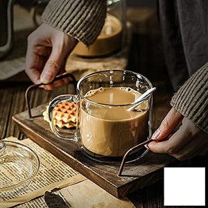 Dubkart Cups and glasses Double Layer Clear Glass Mug Tea Coffee Beverages Hot Drinks