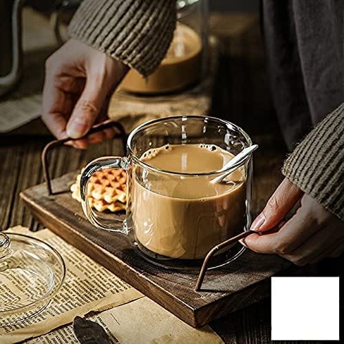 Dubkart Cups and glasses Double Layer Clear Glass Mug Tea Coffee Beverages Hot Drinks