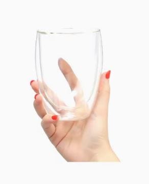 Dubkart Cups and glasses Double Wall Stylish Serving Glass Set (Medium & Large)