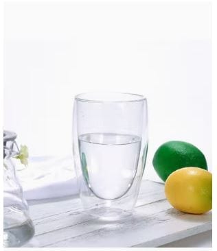 Dubkart Cups and glasses Double Wall Stylish Serving Glass Set (Medium & Large)