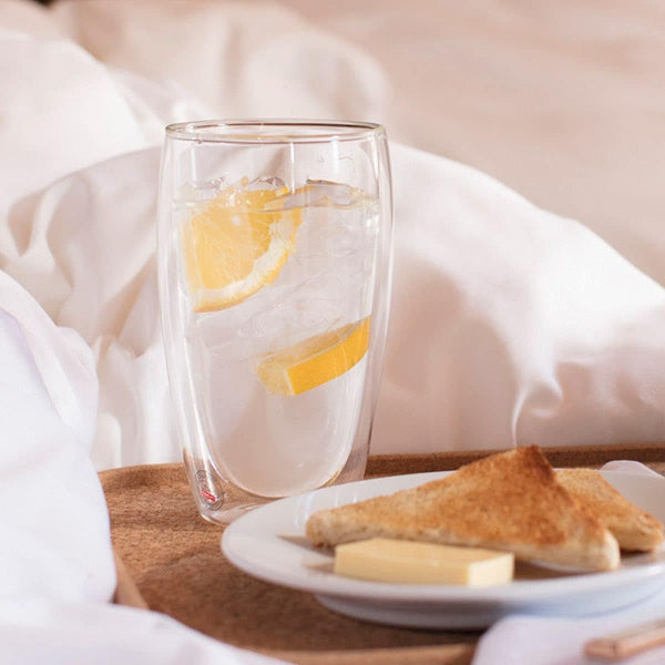 Dubkart Cups and glasses Double Wall Stylish Serving Glass Set (Medium & Large)