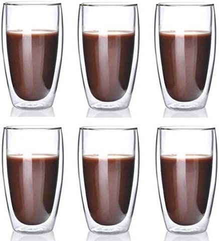 Dubkart Cups and glasses Double Wall Stylish Serving Glass Set (Medium & Large)