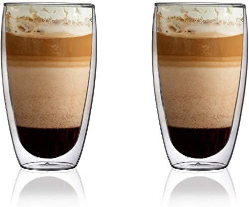 Dubkart Cups and glasses Double Wall Stylish Serving Glass Set (Medium & Large)