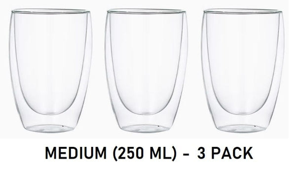 Dubkart Cups and glasses Double Wall Stylish Serving Glass Set (Medium & Large)