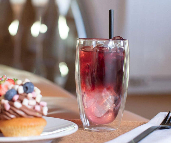 Dubkart Cups and glasses Double Wall Stylish Serving Glass Set (Medium & Large)