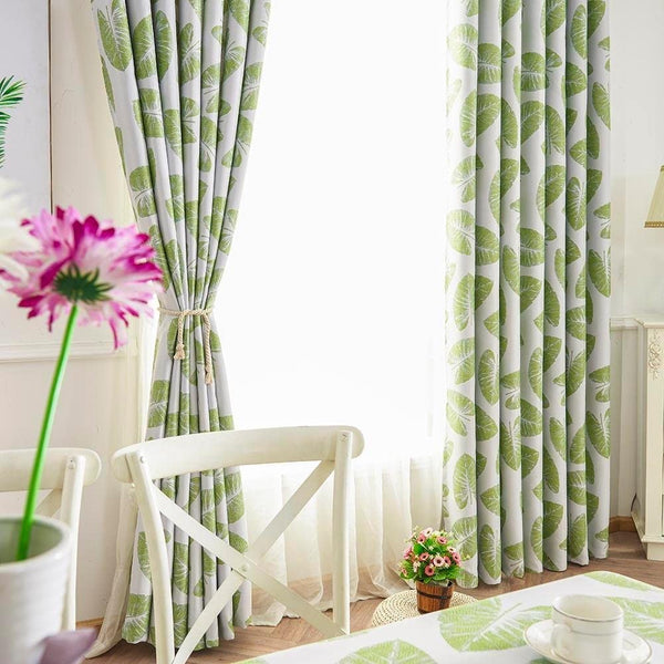 Dubkart Curtains & Drapes Banana Leaf Blackout Window Curtains 1.4m x 2.5m