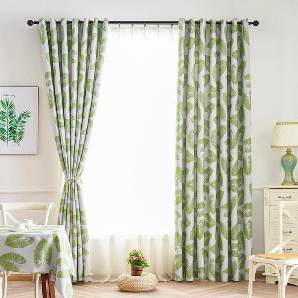 Dubkart Curtains & Drapes Banana Leaf Blackout Window Curtains 1.4m x 2.5m