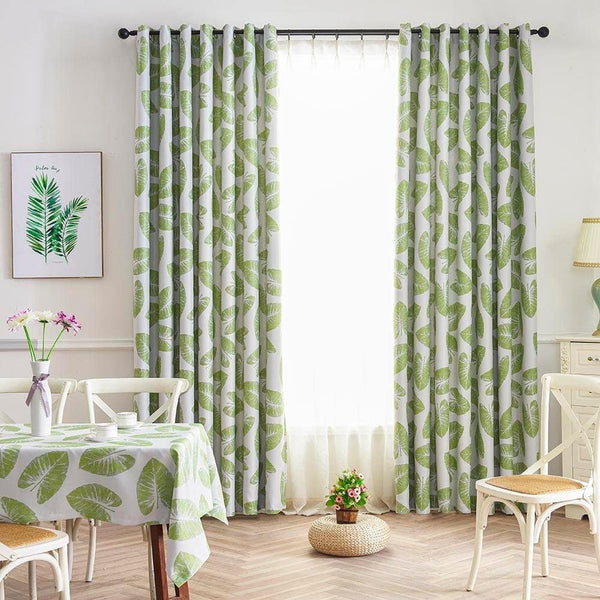 Dubkart Curtains & Drapes Banana Leaf Blackout Window Curtains 1.4m x 2.5m