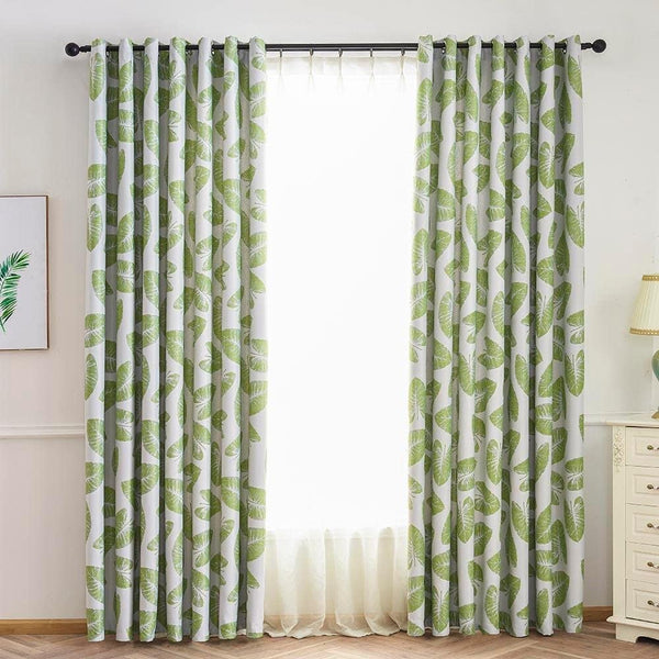 Dubkart Curtains & Drapes Banana Leaf Blackout Window Curtains 1.4m x 2.5m