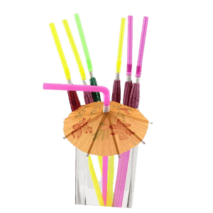 Dubkart Cutlery 100 PCS Fancy Tropical Beach Cocktail Umbrella Drinking Straws