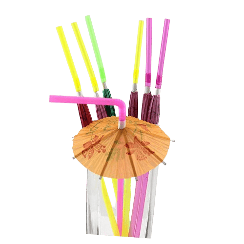 Dubkart Cutlery 100 PCS Fancy Tropical Beach Cocktail Umbrella Drinking Straws