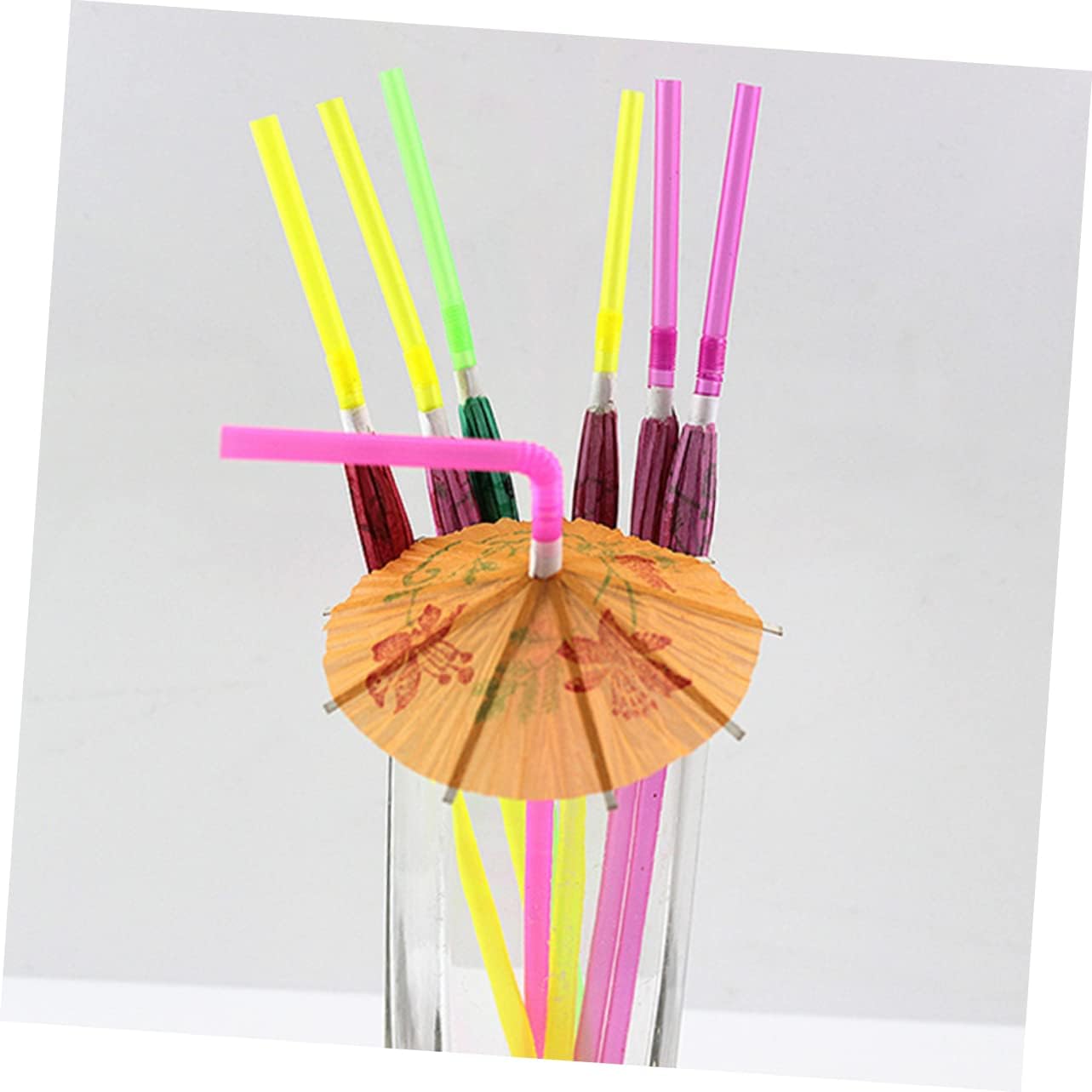 Dubkart Cutlery 100 PCS Fancy Tropical Beach Cocktail Umbrella Drinking Straws