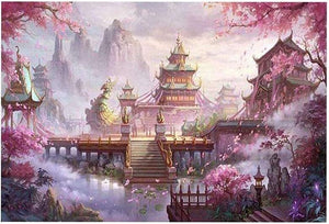 Dubkart DIY 5D Diamond Chinese Palace Home Decor Painting Needlework Craft Kit Set