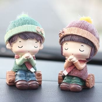 Dubkart Dolls 2 PCS Resin Couple Dolls Car Home Decor