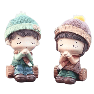 Dubkart Dolls 2 PCS Resin Couple Dolls Car Home Decor