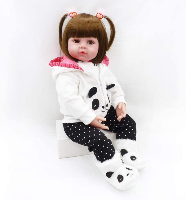 Dubkart Dolls 20 inch Real Life Like Reborn Baby Doll Panda Top