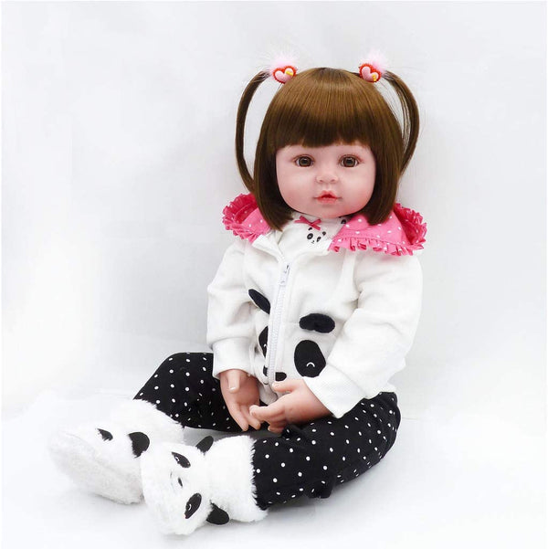Dubkart Dolls 20 inch Real Life Like Reborn Baby Doll Panda Top