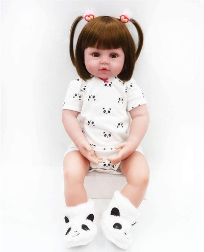 Dubkart Dolls 20 inch Real Life Like Reborn Baby Doll Panda Top
