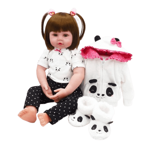 Dubkart Dolls 20 inch Real Life Like Reborn Baby Doll Panda Top