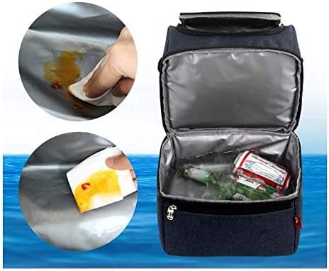 Dubkart Dual Compartment Insulated Lunch Bag Cooler with Strap