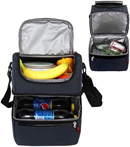 Dubkart Dual Compartment Insulated Lunch Bag Cooler with Strap