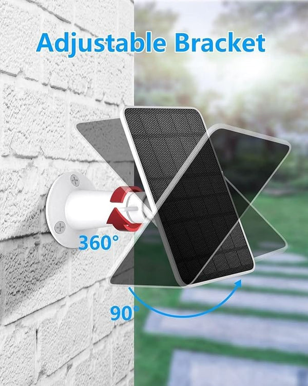 Dubkart DUBKART 6W Solar Panel for Security Camera,Solar Panel Type-C &Micro,Camera Solar Panel for Rechargeable Battery Security Camera,IP65 Waterproof 360°Adjustable Mounting (6W)