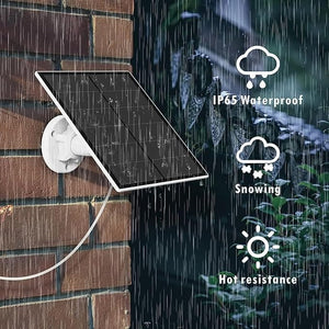 Dubkart DUBKART 6W Solar Panel for Security Camera,Solar Panel Type-C &Micro,Camera Solar Panel for Rechargeable Battery Security Camera,IP65 Waterproof 360°Adjustable Mounting (6W)