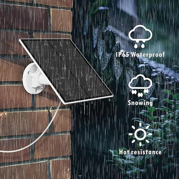 Dubkart DUBKART 6W Solar Panel for Security Camera,Solar Panel Type-C &Micro,Camera Solar Panel for Rechargeable Battery Security Camera,IP65 Waterproof 360°Adjustable Mounting (6W)