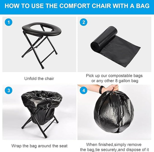 Dubkart DUBKART Camping Toilets Portable, Portable Toilet for Adults, Portable Toilet for Camping, Folding Toilet Camping Seat, Travel Toilet Car Toilet for Hiking and Boating (Black)