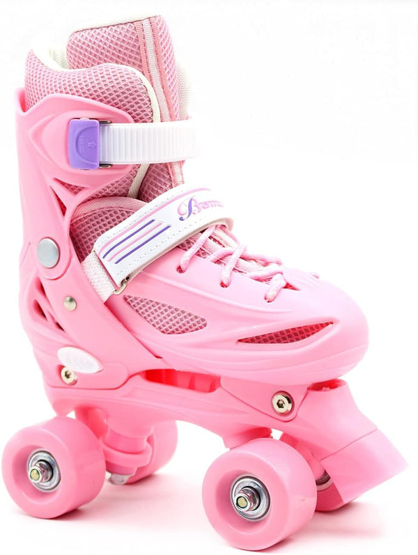 Dubkart DUBKART Roller Skates Adjustable Size Double Row 4 Wheel Skates for Children Skates for Boys And Girls Including Full Protective Gear Set