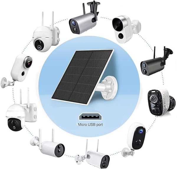 Dubkart DUBKART Solar Panel for Security Camera,5W USB Solar Panel with Micro USB,IP65 Waterproof Camera Solar Panel with 360°Adjustable Mounting