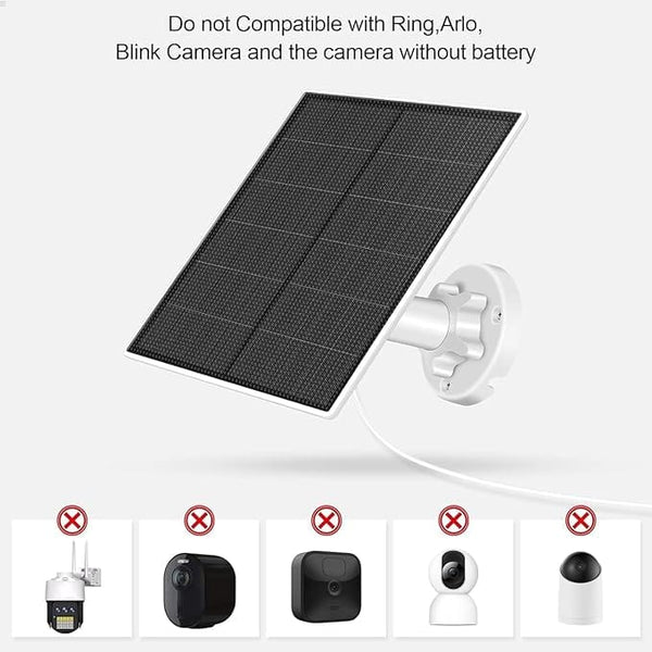 Dubkart DUBKART Solar Panel for Security Camera,5W USB Solar Panel with Micro USB,IP65 Waterproof Camera Solar Panel with 360°Adjustable Mounting