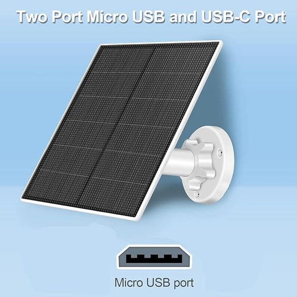 Dubkart DUBKART Solar Panel for Security Camera,5W USB Solar Panel with Micro USB,IP65 Waterproof Camera Solar Panel with 360°Adjustable Mounting