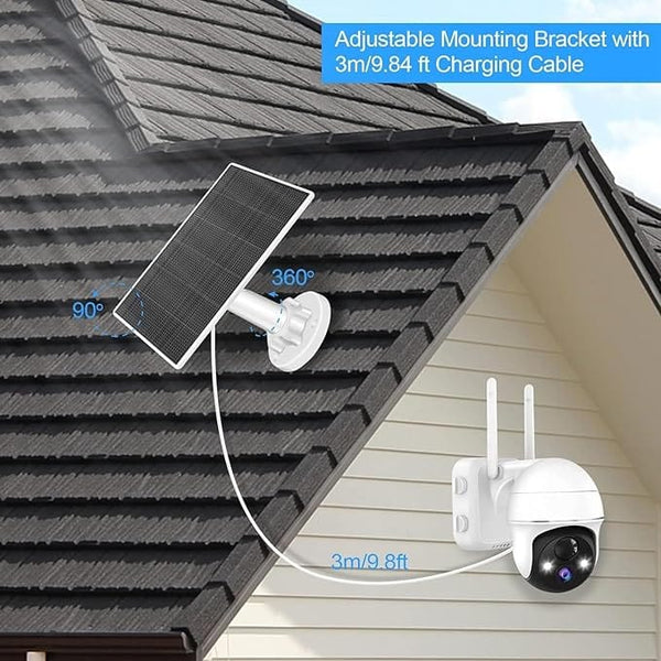 Dubkart DUBKART Solar Panel for Security Camera,5W USB Solar Panel with Micro USB,IP65 Waterproof Camera Solar Panel with 360°Adjustable Mounting