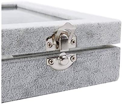 Dubkart Earrings Storage Organizer Velvet Tray Display Case